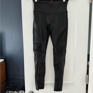 SPANX Faux Leather Moto Black Leggings